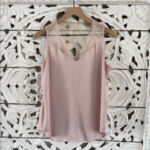 Pink Lace Trim Women's Top - Express - Medium